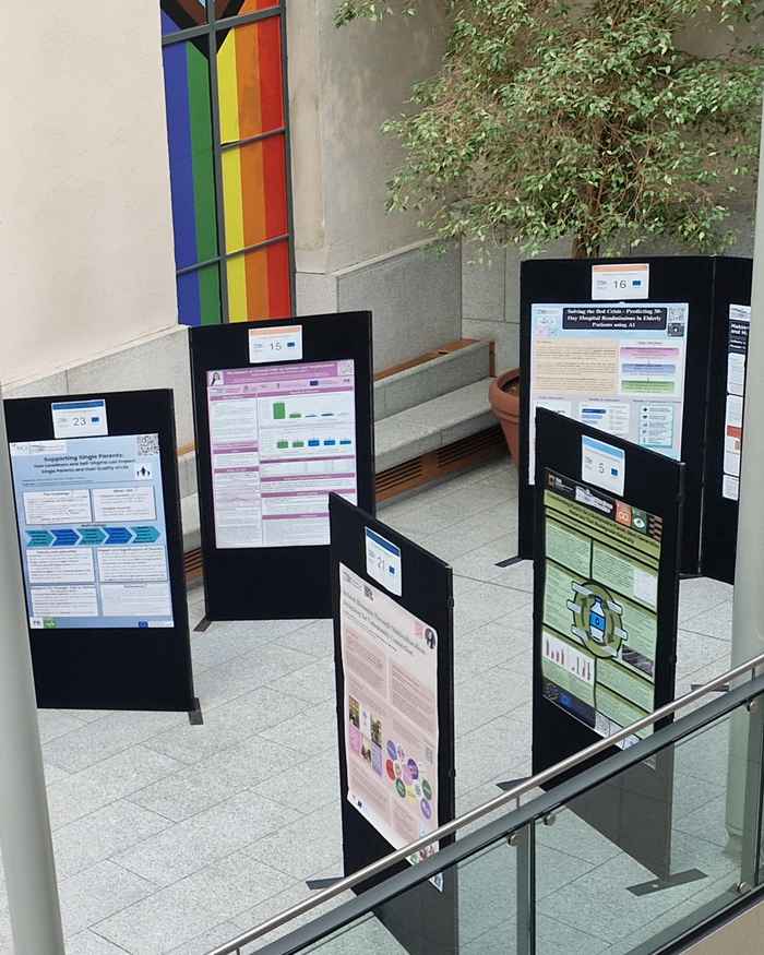 Posters on display in European parliament