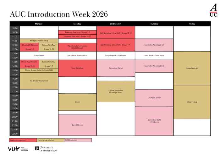 Introduction Week Timetable 2025